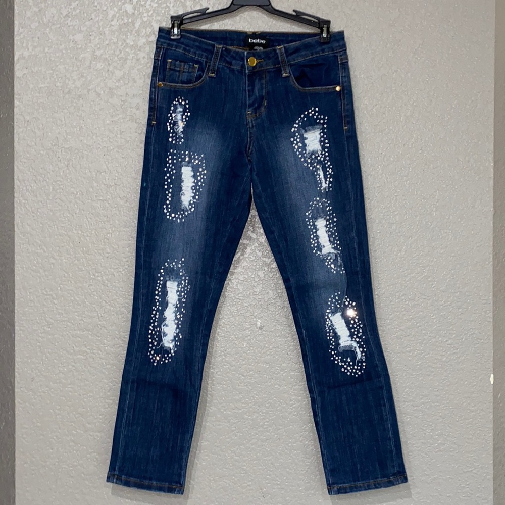 BEBE Womens distressed dazzle jeans size 25